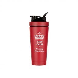 Double Walled Vacuum Flask-Red-Keep Calm I am a Nursery Practitioner