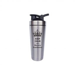 ouble Walled Vacuum Flask-Silver-Keep Calm I am a Nursery Practitioner